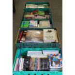 FIVE TRAYS OF ASSORTED VINTAGE AND MODERN BOOKS (TRAYS NOT INCLUDED)