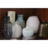 A SELECTION OF EX SHOW HOME DECORATIVE VASES ETC (8)