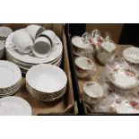A TRAY OF ROYAL ALBERT OLD COUNTRY ROSES TEAWARE IN ORIGINAL CELLOPHANE PACKAGING TOGETHER WITH A