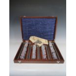 A LARGE OPTICIANS TRIAL LENS SET WITH CLEMENT CLARKE HOLDER, in mahogany case