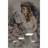 TWO FRAMED AND GLAZED SIGNED LIMITED EDITION PRINTS OF BRIDAL FIGURES BY GORDON KING - BOTH HAVING