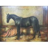 A LARGE 20TH CENTURY OIL OF 'VOLTIGEUR-1870' ON CANVAS 75 X 100 CM