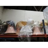 A LARGE QUANTITY OF ASSORTED LAMPSHADES AND TWO LARGE LAMPS