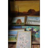 A SELECTION OF FRAMED OIL PAINTINGS, PICTURES ETC