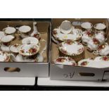 TWO TRAYS OF ROYAL ALBERT OLD COUNTRY ROSES TEAWARE