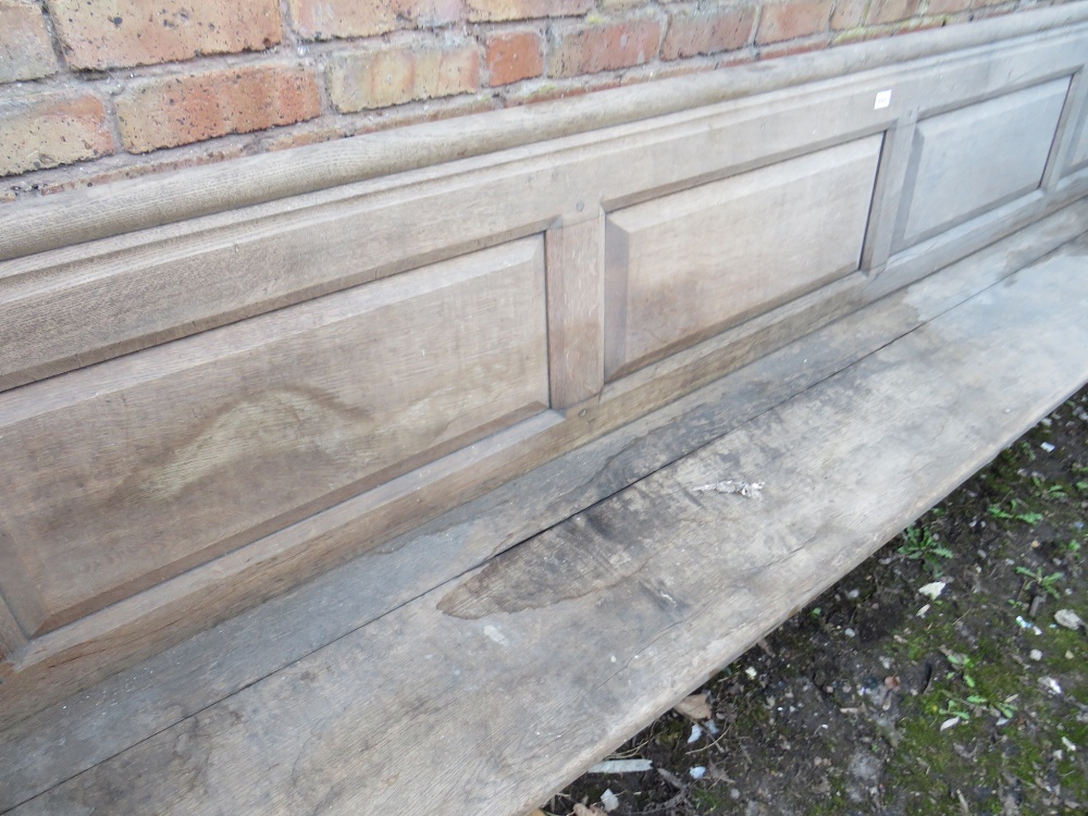 A LARGE GOTHIC CHURCH PEW L-280 CM - Image 3 of 7