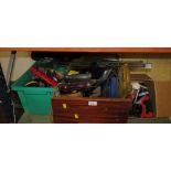 THREE ASSORTED BOXES OF TOOLS INC SASH CLAMPS