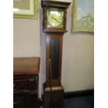 A MODERN TRIPLE WEIGHT LONGCASE CLOCK WITH GLASS FRONT