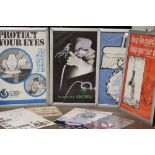A SELECTION OF ALUMINIUM FRAMED VINTAGE INDUSTRIAL INFORMATION POSTERS ETC