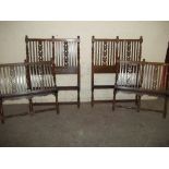 TWO VINTAGE OAK SINGLE BED HEADS AND FOOTBOARDS