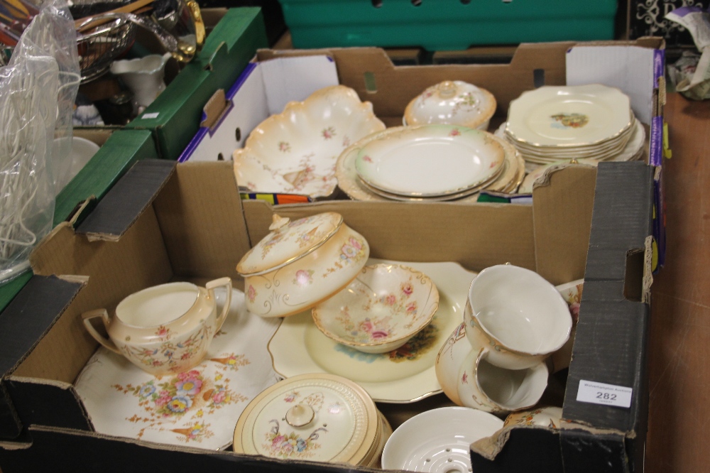 TWO TRAYS OF CROWN DEVON CERAMICS