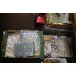 TWO TRAYS OF CURTAIN TIE BACKS, CHAIR COVERINGS ETC (TRAYS NOT INCLUDED)