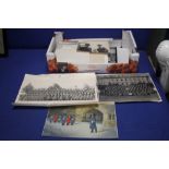A TRAY OF PHOTOGRAPHS AND EPHEMERA TO INCLUDE BLACK AND WHITE EXAMPLES
