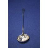 A HALL MARKED SILVER STEEL LADLE