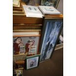 A QUANTITY OF ASSORTED PICTURES PRINTS ETC