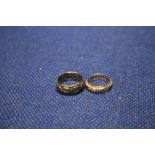 TWO VINTAGE 9CT AND SILVER ETERNITY RINGS
