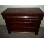 AN ANTIQUE MAHOGANY CHEST OF DRAWERS