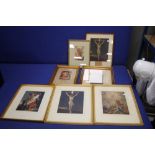A COLLECTION OF 7 GILT FRAMED PICTURES UNDER GLASS SOME OF WHICH ARE RELIGIOUS