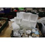 TWO TRAYS OF ASSORTED TEA AND DINERWARE (TRAYS NOT INCLUDED)