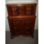 A REPRODUCTION 2 OVER 3 CHEST OF DRAWERS