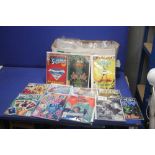 A LARGE TRAY OF COMICS, to include Superman, Firestorm, Zodiac, etc