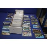 A BOX OF BRITISH POSTCARDS IN MANY HUNDREDS, to include St Ives, Torquay, Sussex, Bristol,