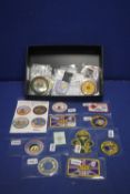 A SMALL TRAY OF SEW ON SCOUT AND OTHER Badges, to include Australian and Canadian type examples,