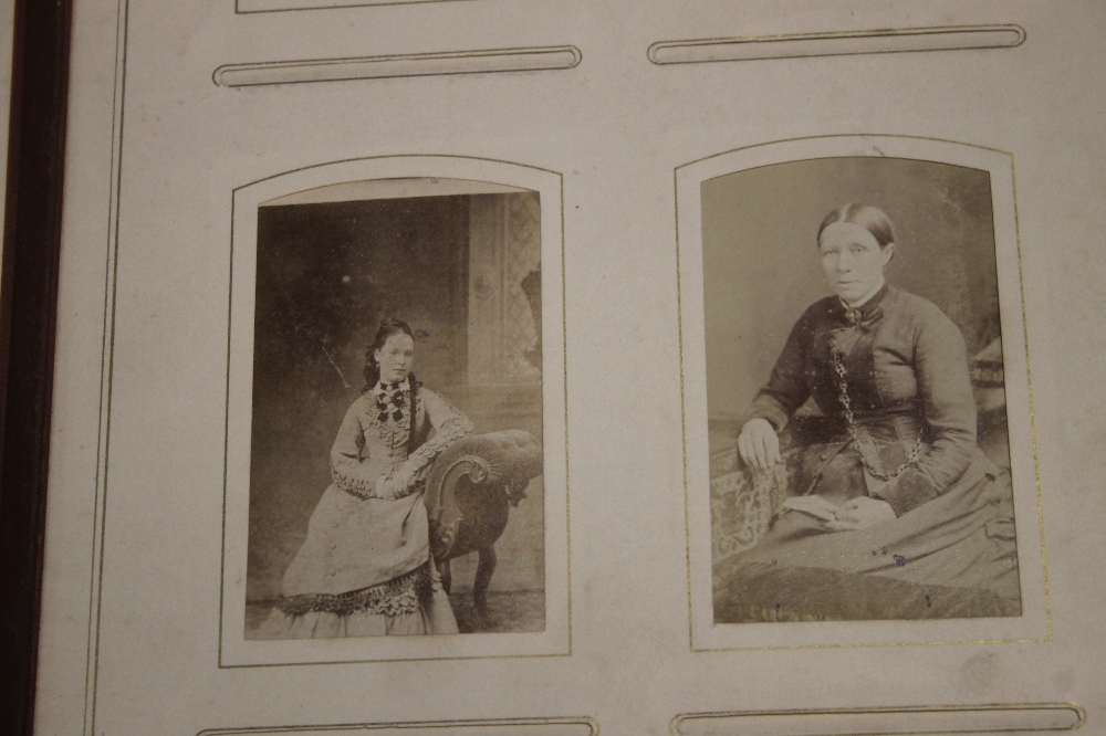 AN ALBUM OF CABINET CARDS, to include portrait photographs examples by Grahams Art Studio - Image 8 of 8