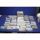 A BOX OF ASSORTED POSTCARDS IN MANY HUNDREDS RELATING TO SHIPS, BOATS AND NAVAL INTEREST, to include