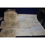 A COLLECTION OF 15 ORDNANCE SURVEY MAPS OF BRITAIN, together with 19 smaller maps to include