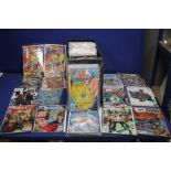 A TRAY OF DC COMICS to include Tempest, Dr Fate, Hardware, Hawk and Dove, Titans, Robin etc (TRAY