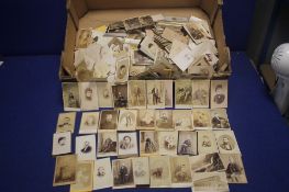 A BOX OF APPROXIMATELY 600 CARTES DE VISITES, to include examples by J Sunderland, C.J.A Davies, D.B