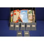 A TRAY OF ORDNANCE SURVEY (OS) MAPS AND GUIDE BOOKS, some relating to the Midlands