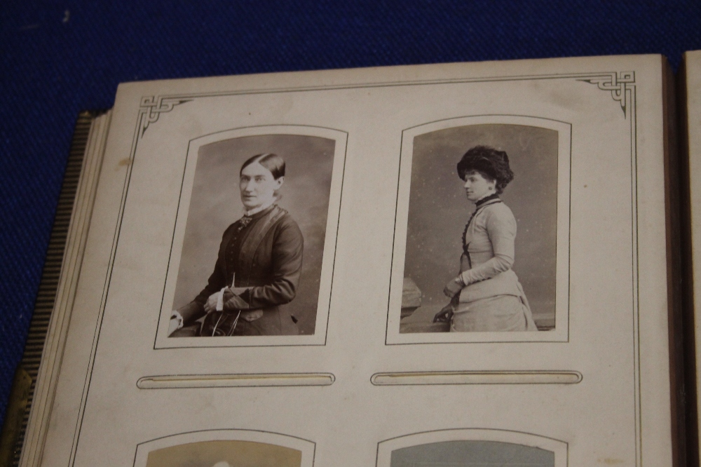 AN ALBUM OF CABINET CARDS, to include portrait photographs examples by Grahams Art Studio - Image 5 of 8