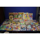 A QUANTITY OF COMICS AND MAGAZINES, to include Spider-man, Hulk, Superman etc