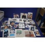 A COLLECTION OF FILM RELATED AUTOGRAPHS, to include Ross Kemp, Lin Blakley, Shane Richie, Daniel o'