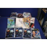 A TRAY OF ASSORTED COMICS, to include Nocturnals, The Simpson Story, Adam Wreck, The Warning,