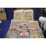 A TRAY OF WHIZZER AND CHIPS COMICS 1983, 1988, 1982 ETC, together with a small collection of Plug