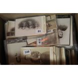 A BOX OF OVER 200 CARTES DE VISITES, cabinet cards of various sizes
