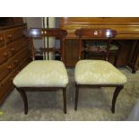 A PAIR OF WILLIAM IV MAHOGANY DINING CHAIRS