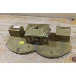 A VINTAGE BRASS TRENCH ART DESK TIDY