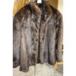 A VINTAGE MAHOGANY BROWN MINK FUR JACKET