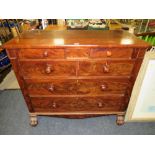 A 19TH CENTURY SIX DRAWER CHEST OF DRAWERS H-110 W-126 CM