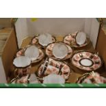A ROYAL CROWN DERBY PORCELAIN COLLECTION OF TEN CHATSWORTH IMARI PATTERN CABINET CUPS AND SAUCERS,