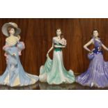 THREE COALPORT FIGURINES 'HIGH SOCIETY', MARGARET AND ALEISHA (3)