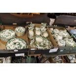 A LARGE COLLECTION OF MASONS IRONSTONE GREEN CHARTREUSE TO INCLUDE TUREENS, DINNER PLATES,