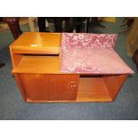 A RETRO TEAK TELEPHONE TABLE