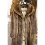 A VINTAGE THREE QUARTER LENGTH MINK FUR COAT - MADE EXPRESSIVELY FOR CAIRDS