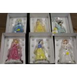 SIX BOXED ROYAL DOULTON DISNEY PRINCESSES FIGURINES IN ORIGINAL WRAPPING