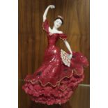 A COALPORT LIMITED EDITION FIGURINE 'FLAMENCO' - IN RED